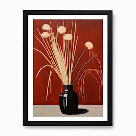 Bouquet Of Japanese Blood Grass Flowers, Autumn Fall Florals Painting 1 Art Print