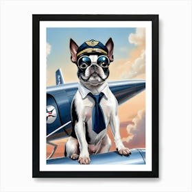 Boston Terrier Pilot-Reimagined 20 Affiche