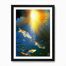 Shusui Koi Fish Monet Style Classic Painting Art Print