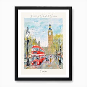 Poster Of London, Dreamy Storybook Illustration 2 Art Print