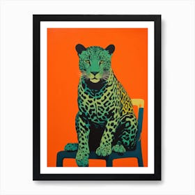 Leopard On A Chair Art Print