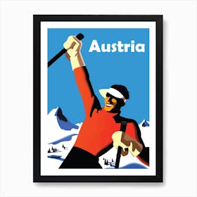 Austria, Ski Winner Art Print