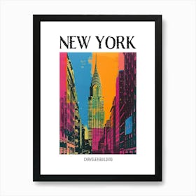 Chrysler Building New York Colourful Silkscreen Illustration 2 Poster Art Print