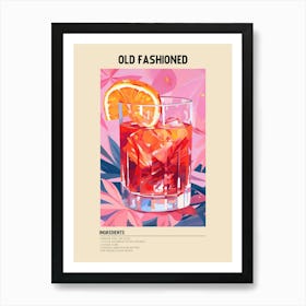 Old Fashioned Cocktail Ingredients Poster Art Print