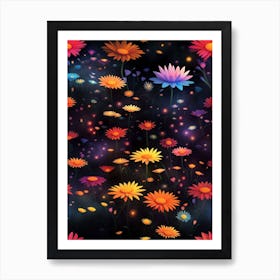 Flowers Wallpaper Art Print