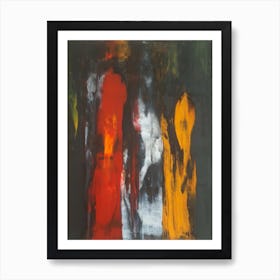 Abstract Painting, Oil On Canvas, Red Color 1 Art Print