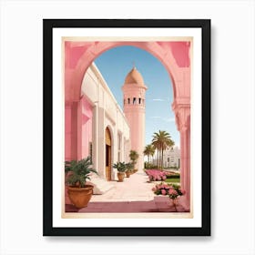 Tunisian travel bag in antique pink Art Print