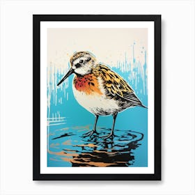 Andy Warhol Style Bird Dunlin 4 Art Print