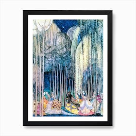 "The Princesses on Their Way to the Ball" Twelve Dancing Princesses by Kay Nielsen - East of the Sun and West of the Moon 1914 - Vintage Victorian Fairytale Art Signed Remastered High Resolution Art Print