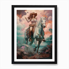 Dreamy Cowgirl 1 Art Print