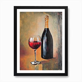 Rosé Prosecco Oil Painting Cocktail Poster Art Print