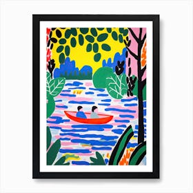 Canoeing In The Style Of Matisse 4 Art Print