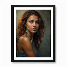 Portrait Of A Beautiful Woman Art Print