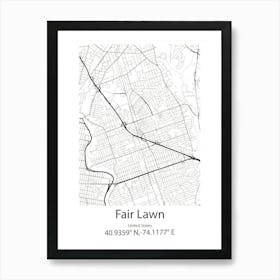 Fair Lawn,United States Minimalist Map Art Print