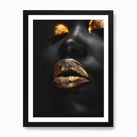 Gold Lips 6 Art Print