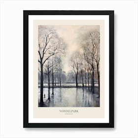 Winter City Park Poster Vondelpark Amsterdam 1 Art Print