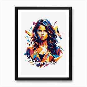 Selena Gomez 01 Portrait Music Icon WPAP Pop Art Style Art Print