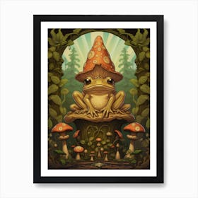 Wood Frog On A Throne Storybook Style 2 Art Print