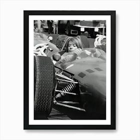 Francoise Hardy At The Wheel Of A Formula I Ferrari In The Film Grand Prix Art Print