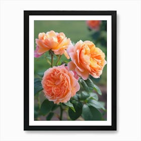 English Roses Painting Tribal Style 3 Art Print