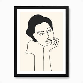 Drawing Female Face Portrait III Art Print