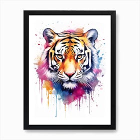 Tiger Art In Watercolor Painting Style 3 Art Print