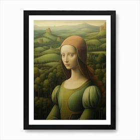 Woman In Green Art Print