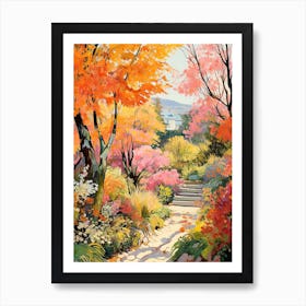 Claude Monets Garden, France In Autumn Fall Illustration 2 Art Print