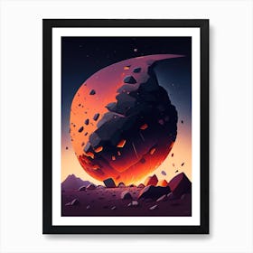 Meteorite Comic Space Space Art Print