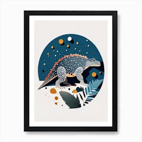 Ouranosaurus Terrazzo Style Dinosaur Art Print