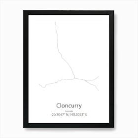 Cloncurry,Australia Minimalist Map Art Print