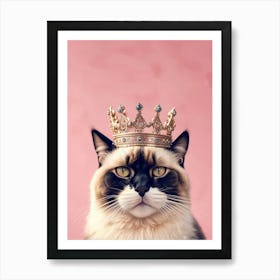 Cat In A Crown  Art Print