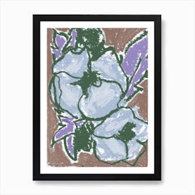 Pale Blue Peonies Art Print