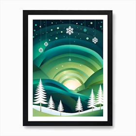 Landscape Canvas Print, Christmas concept art, Christmas vector art, Vector Art, Christmas art, Christmas,  Art Print