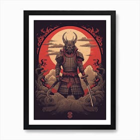 Samurai Tsuba Style Illustration 1 Art Print