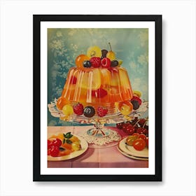 Jelly Dessert Selection Retro Collage 1 Art Print