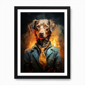 Dog In A Suit Art Print