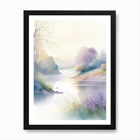 River Current Landscapes Waterscape Gouache 1 Art Print