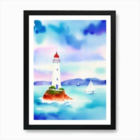 Watercolor Lighthouse 3 Art Print