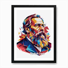 Friedrich Engels 03 Portrait WPAP Pop Art Art Print