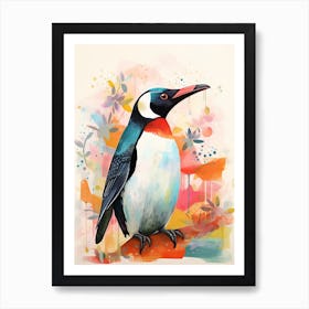 Bird Painting Collage Penguin 2 Art Print