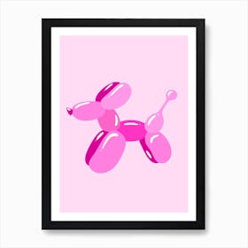 Pink balloon dog Art Print