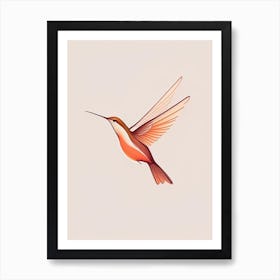 Allen S Hummingbird Retro Minimal 1 Art Print