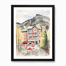 Little Nell Hotel   Aspen, Colorado   Resort Storybook Illustration 3 Affiche