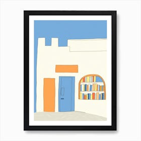 Santorini The Book Nook Pastel Colours 3 Art Print