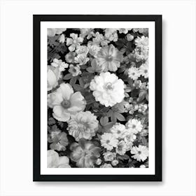 Great Japan Hokusai Black And White Flowers 11 Art Print