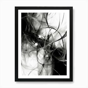 Quantum Entanglement Abstract Black And White 3 Art Print