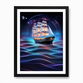 Ship On The Sea Art Print