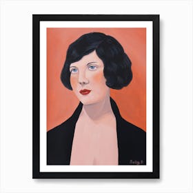 Flapper Woman With Black Jacket Art Print