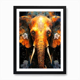 Elephant In The Night Sky Art Print